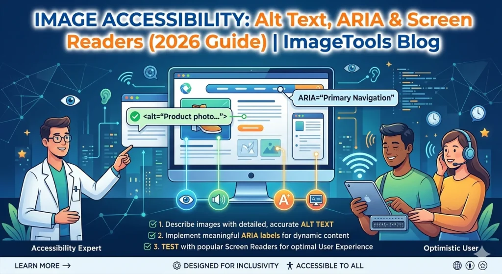 image accessibility guide alt text ARIA screen readers 2026